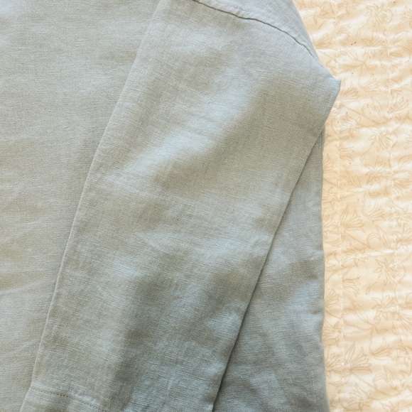 Eileen Fisher Long Sleeve Linen Light Blue Jacket Sz: SP - Picture 5 of 10